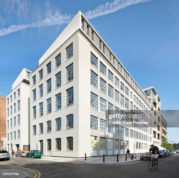 Corner elevation. The Textile Building, London, United Kingdom. Architect: BGY, 2014.