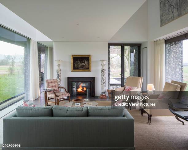 Living room lounge. Flint House Waddesdon, Aylesbury, United Kingdom. Architect: Skene Catling de la Peña, 2015.