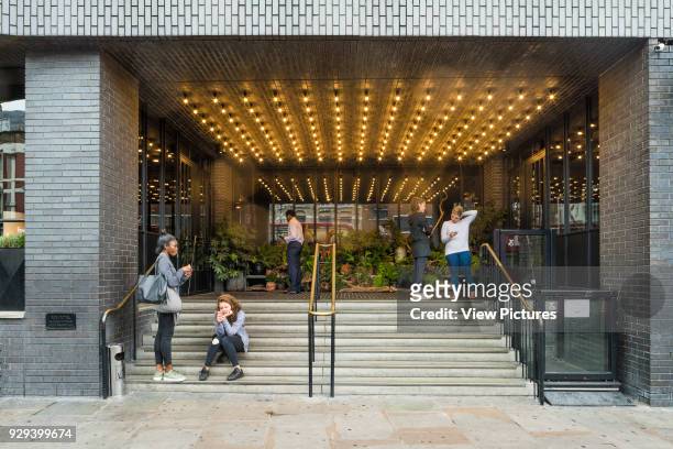 Entrance steps. Ace Hotel Shoreditch, London, United Kingdom. Architect: EPR Architects Limited, 2016.