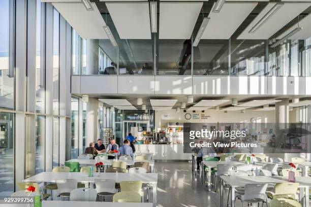 Canteen Cafe interior. Gas Networks Ireland, Dublin, Ireland. Architect: Denis Byrne Architects, 2015.