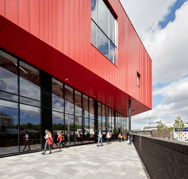 Red Steel Cladding 489 Red Cladding Stock Photos, High-Res Pictures, and Images - Getty Images