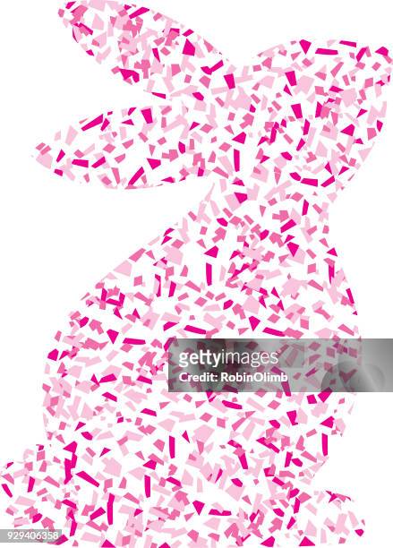 ピンク紙吹雪ウサギ - 動物の�耳点のイラスト素材／クリップアート素材／マンガ素材／アイコン素材