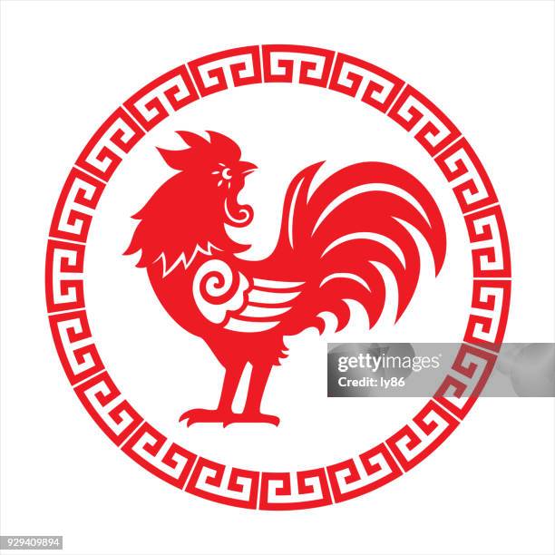 rooster, zodiac sign - year of the rooster stock illustrations