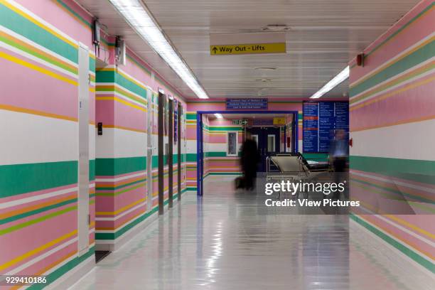 10th floor general view. St Mary's Hospital, London, United Kingdom. Architect: Bridget Riley, 2014.