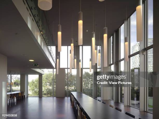 The Rock, Amsterdam, Netherlands. Architect: Erick van Egeraat, 2011. Flexible seating in cafeteria.