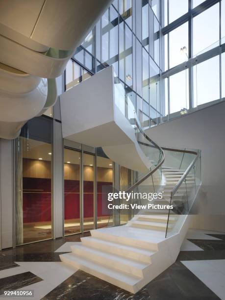 The Rock, Amsterdam, Netherlands. Architect: Erick van Egeraat, 2011. Curved staircase.