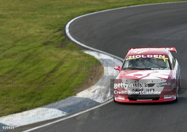 Mark Skaife of the Holden Racing Team in action during the first practice session, in preperation for Round 7 of the Shell Championship Series at the...