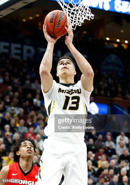 Michael Porter Jr of the Missouri Tigers shoots the ball against the Georgia Bulldogs during the second round of the 2018 SEC Basketball Tournament...