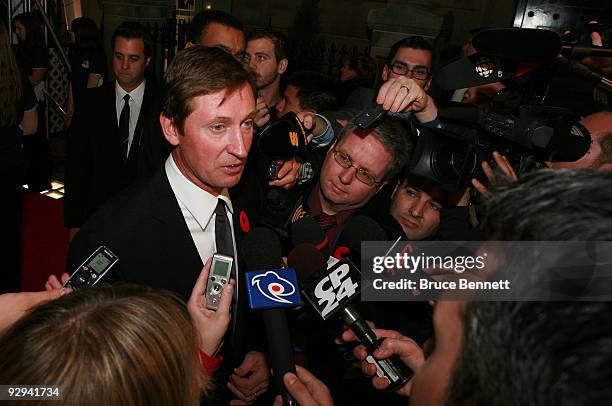 Wayne Gretzky attends the Hockey Hall of Fame Induction ceremony at the Hockey Hall of Fame on November 9, 2009 in Toronto, Canada.