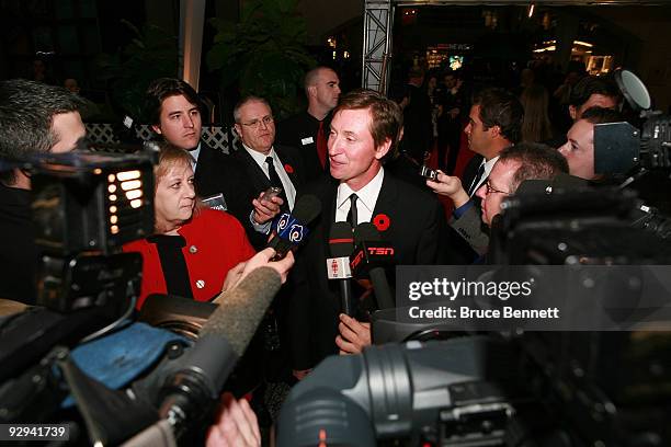 Wayne Gretzky attends the Hockey Hall of Fame Induction ceremony at the Hockey Hall of Fame on November 9, 2009 in Toronto, Canada.