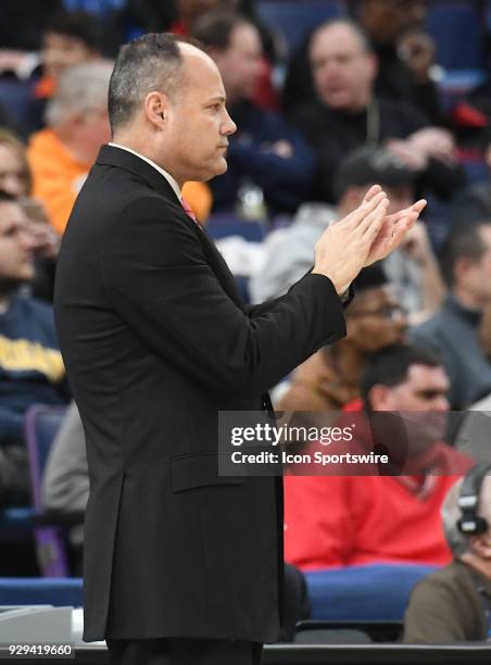 Georgia basketball coach Mark Fox watches his team play during a Southeastern Conference Basketball Tournament game between the Georgia Bulldogs and...