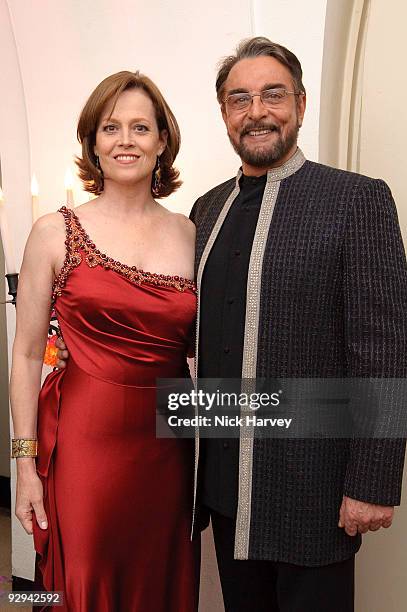 Sigourney Weaver and Kabir Bedi attend the Royal Rajasthan charity Gala on November 9, 2009 in London, England.