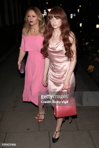 Kimberley Walsh and Nicola Roberts seen attending The Bardou Foundation: International Women's Day Gala at The Hospital Club on March 8, 2018 in...