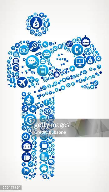 holding big bucks business and finance blue icon pattern - large circle infographic stock illustrations