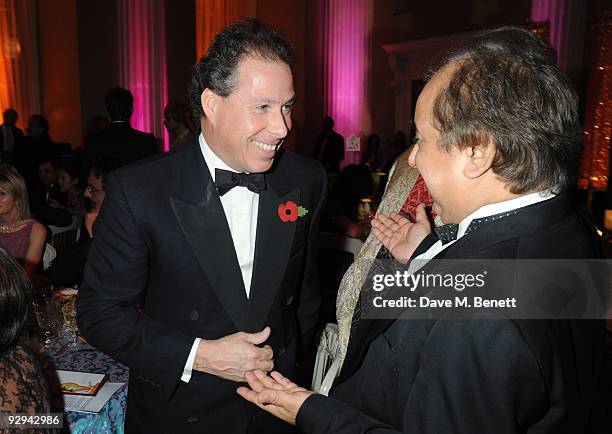 Viscount David Linley and guest attend the Royal Rajasthan Gala on November 9, 2009 in London, England.