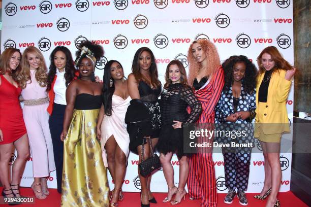 Miss Vivianna, Liz McClarnon, Sarah-Jane Crawford, Misha B, Carla Marie Williams, Alexandra Burke, guest, Snoochie Shy, Nao and guest attend the...