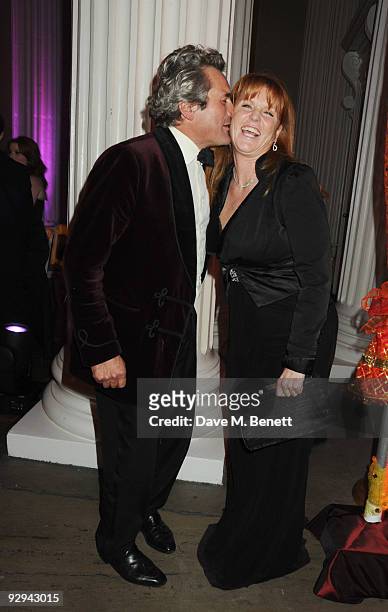 Sarah Ferguson, the Duchess of York with Edward Hutley attend the Royal Rajasthan Gala on November 9, 2009 in London, England.