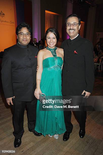 Prabhat Verna, Araceli Ruis-Perez and Arun Harnal attend the Royal Rajasthan Gala on November 9, 2009 in London, England.