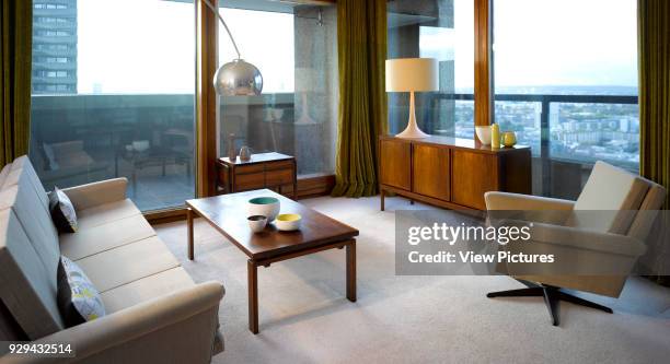 Barbican apartment with mid century modern furniture. Architectural Stock, Various, United Kingdom. Architect: n/a, 2016.