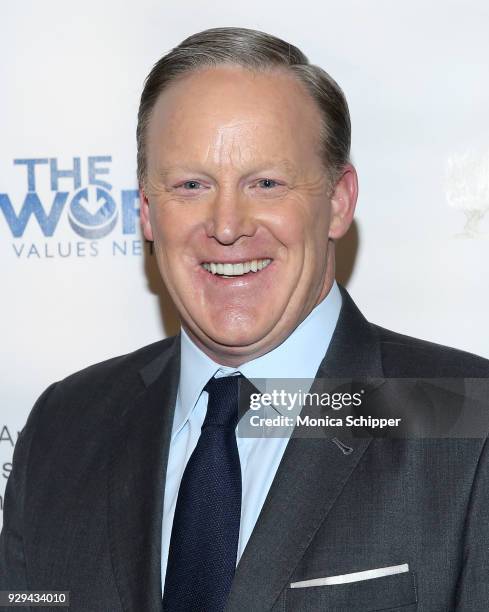 Former White House Press Secretary Sean Spicer attends the 2018 World Values Network Champions of Jewish Values Awards Gala at The Plaza Hotel on...