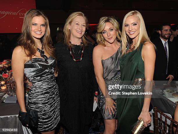 Miss Teen USA 2009 Stormi Henley, actress Meryl Streep, actress Jane Krakowski, and Miss USA 2009 Kristen Dalton attend The Christopher and Dana...