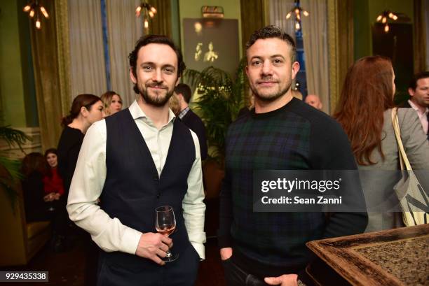 Actors George Blagden and Warren Brown attend as Ovation TV hosts 2018-2019 Programming Preview at Soho Grand Hotel on March 8, 2018 in New York City.