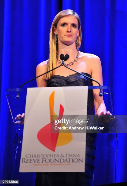 Alexandra Reeve Givens speaks onstage at the Christopher & Dana Reeve Foundation 19th Annual "A Magical Evening" Gala at the Marriott Marquis on...