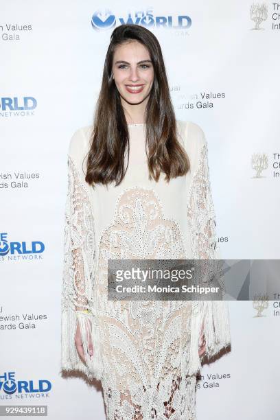 Miss Universe Israel Adar Gandelsman attends the 2018 World Values Network Champions of Jewish Values Awards Gala at The Plaza Hotel on March 8, 2018...