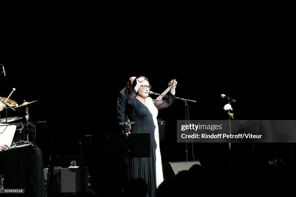 Nana Mouskouri Performs At Salle Pleyel In Paris