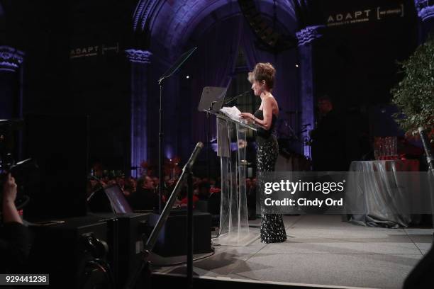 Actor Susan Lucci speaks at the Adapt Leadership Awards Gala 2018 at Cipriani 42nd Street on March 8, 2018 in New York City.