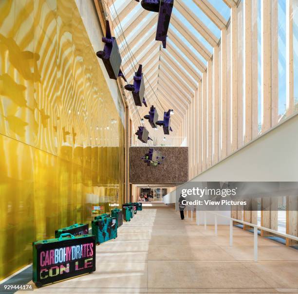 Entrance hall with installation by the Catalan artist Antoni Miralda. Milan EXPO 2015, Spanish Pavilion, Milan, Italy. Architect: B720 Fermi_x0001_n...