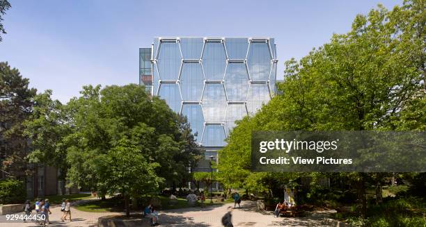 Rear elevation. The Quantum Nano Centre, Waterloo, Canada. Architect: Kuwabara Payne McKenna Bloomberg, 2013.