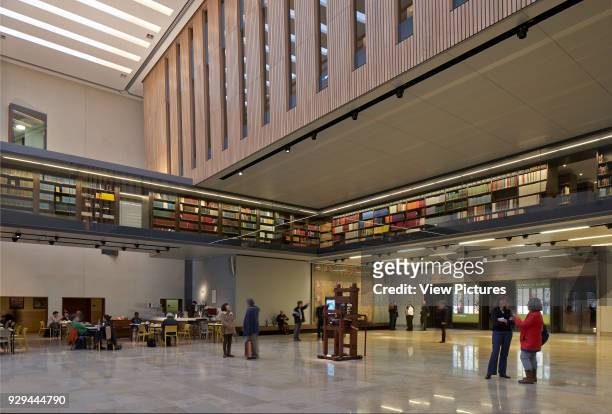 Main atrium. Weston Library, Oxford, United Kingdom. Architect: Wilkinson Eyre, 2015.
