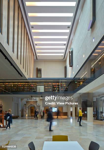 Main atrium. Weston Library, Oxford, United Kingdom. Architect: Wilkinson Eyre, 2015.