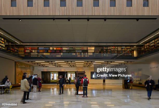 Main atrium. Weston Library, Oxford, United Kingdom. Architect: Wilkinson Eyre, 2015.