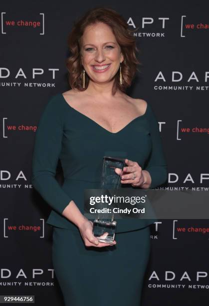 Leadership Awards Honoree Amy Wright accepts award at the Adapt Leadership Awards Gala 2018 at Cipriani 42nd Street on March 8, 2018 in New York City.