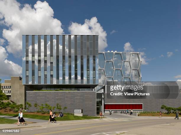 Front elevation. The Quantum Nano Centre, Waterloo, Canada. Architect: Kuwabara Payne McKenna Bloomberg, 2013.