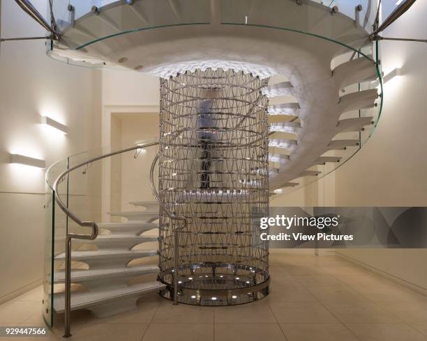 Frontal view of basement level. Staircase in Somerset House, London, United Kingdom. Architect: Eva Jiricna Architects Ltd, 2014.