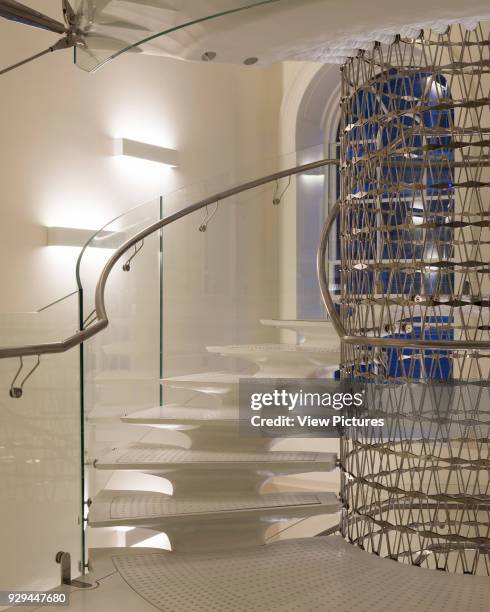 Oblique view of level 1. Staircase in Somerset House, London, United Kingdom. Architect: Eva Jiricna Architects Ltd, 2014.