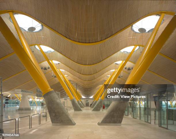 Madrid Barajas Airport - Terminal 4, Madrid, Spain. Architect: Richard Rogers Partnership, 2005. Madrid Barajas Airport - Terminal 4 Columns And...