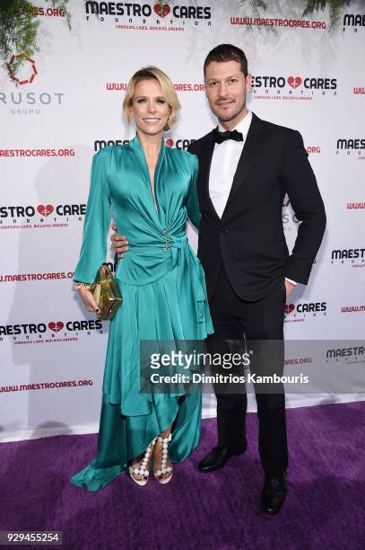 Catalina Maya and Director at Maestro Cares Foundation Felipe Pimiento attend the Maestro Cares Third Annual Gala Dinner at Cipriani Wall Street on...