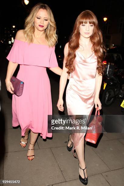 Kimberley Walsh and Nicola Roberts attending the Bardou Foundation International Women's Day celebration at the Hospital Club on March 8, 2018 in...