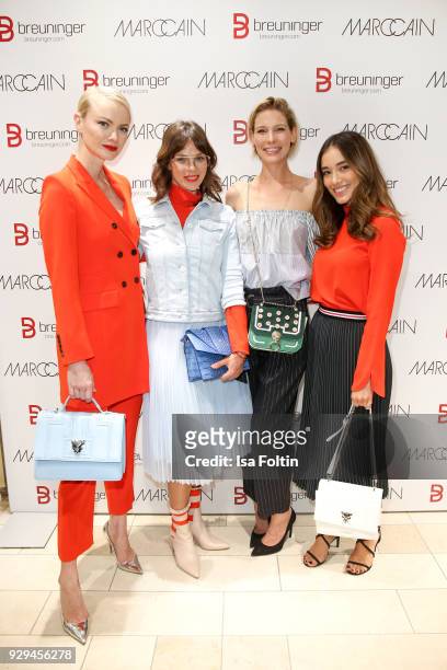 Model Franziska Knuppe, German actress Jessica Schwarz, German actress Sarah Brandner and model Anna Sharypova during the 'Marc Cain loves...