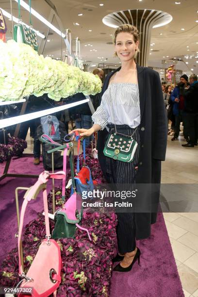 German actress Sarah Brandner during the 'Marc Cain loves Breuninger' event on March 8, 2018 in Duesseldorf, Germany.