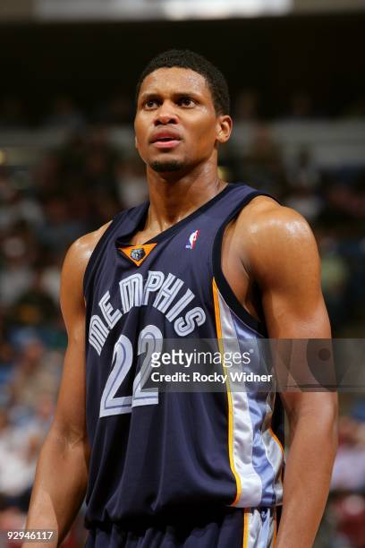 Rudy Gay of the Memphis Grizzlies looks on during the game against the Sacramento Kings at Arco Arena on November 2, 2009 in Sacramento, California....