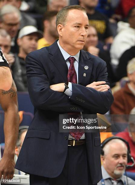 Texas A&M basketball coach Billy Kennedy watches his team play during a Southeastern Conference Basketball Tournament game between Alabama and Texas...