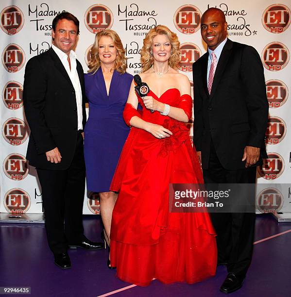 Mark Steines, Mary Hart, and Kevin Frazier attend Mary Hart Wax Figure Unveiling At Madame Tussauds Hollywood at Madame Tussauds on November 9, 2009...