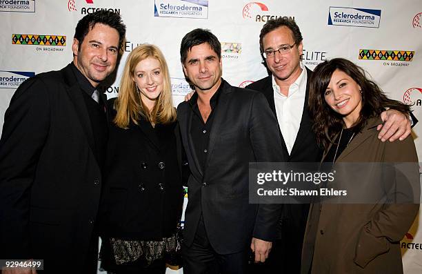 Jonathan Silverstein, Jennifer Finnigan, comedian John Stamos, comedian Bob Saget and actress Gina Gershon attend Cool Comedy Hot Cuisine 2009...