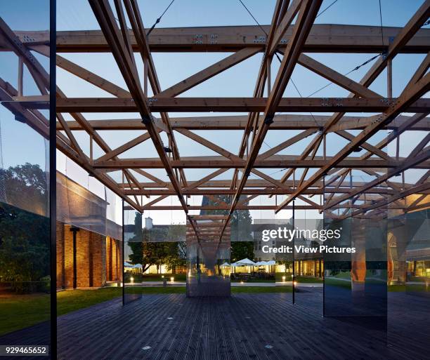 View looking through mirror screens. Dulwich Picture Gallery Pavilion, London, United Kingdom. Architect: IF_DO , 2017.