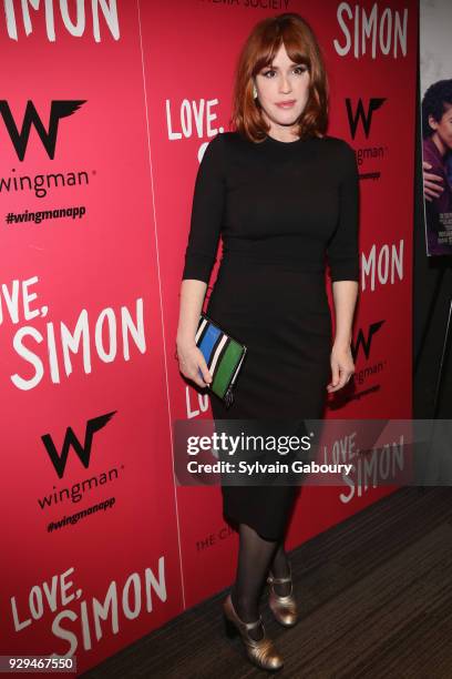 Molly Ringwald attends 20th Century Fox & Wingman host a screening of "Love, Simon" on March 8, 2018 in New York City.